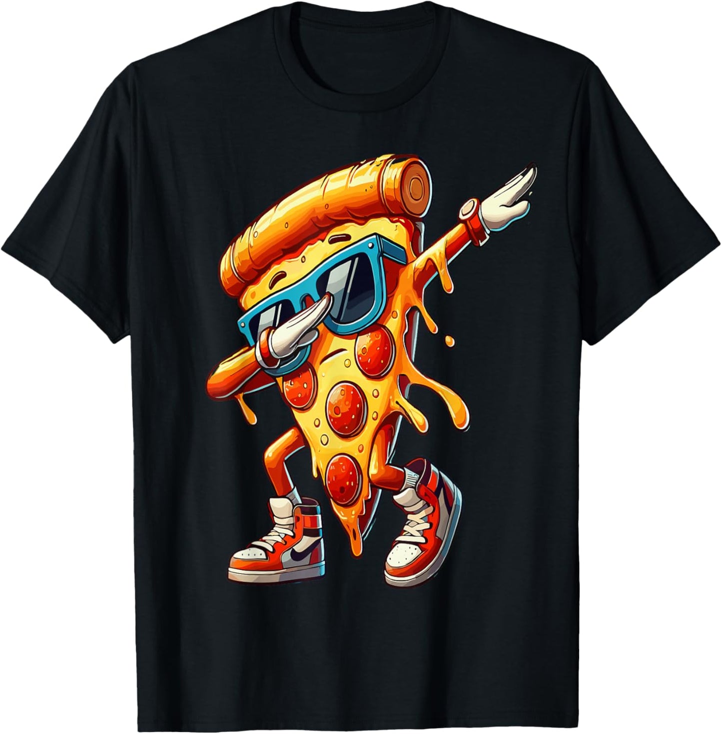 Dabbing Pizza Slice Fun for Food Lovers T-Shirt - T-Shirt | Black