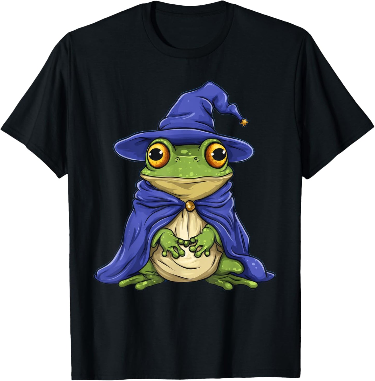 Frog Wizard Fantasy T-Shirt - T-Shirt | Black