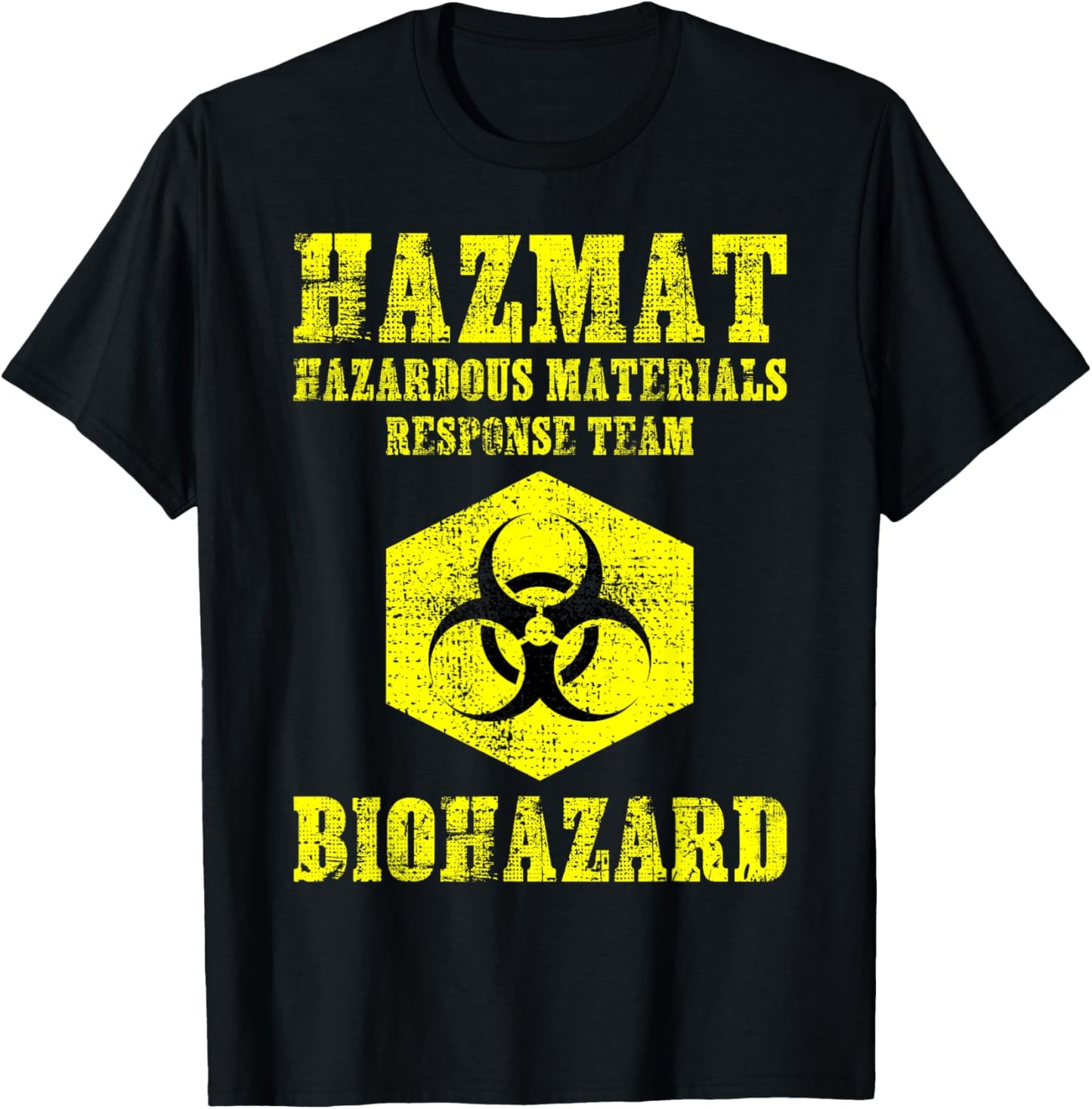 Hazardous Material Hazmat Response Team Grunge Biohazard T-Shirt - T-Shirt | Black
