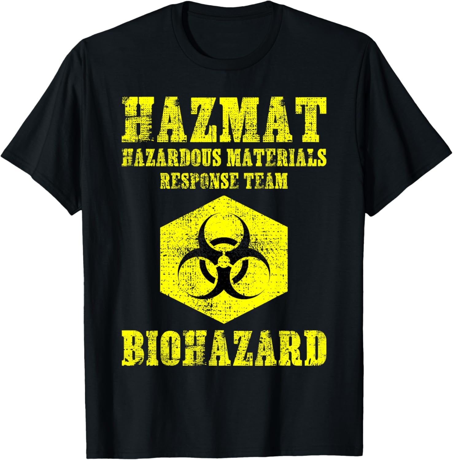 Hazardous Material Hazmat Response Team Grunge Biohazard T-Shirt - T-Shirt | Black