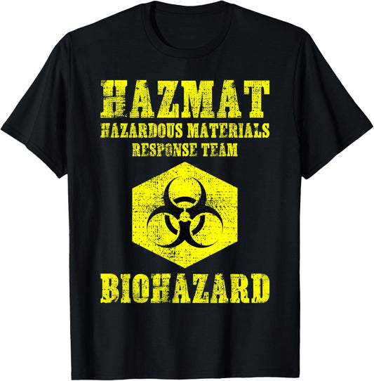 Hazardous Material Hazmat Response Team Grunge Biohazard T-Shirt - T-Shirt | Black