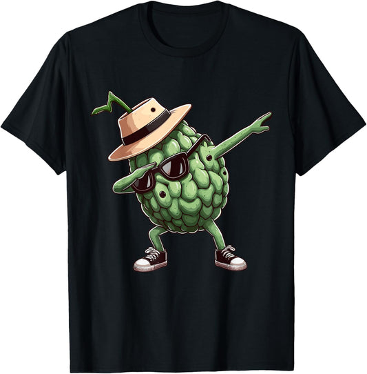 Cherimoya Dabbing Dance Sunglasses Fruit Lovers T-Shirt - T-Shirt | Black