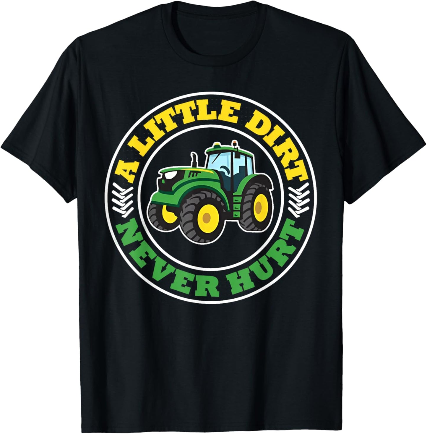 Kids A Little Dirt Never Hurt Tractors Farm Boys Toddler Boy T-Shirt - T-Shirt | Black