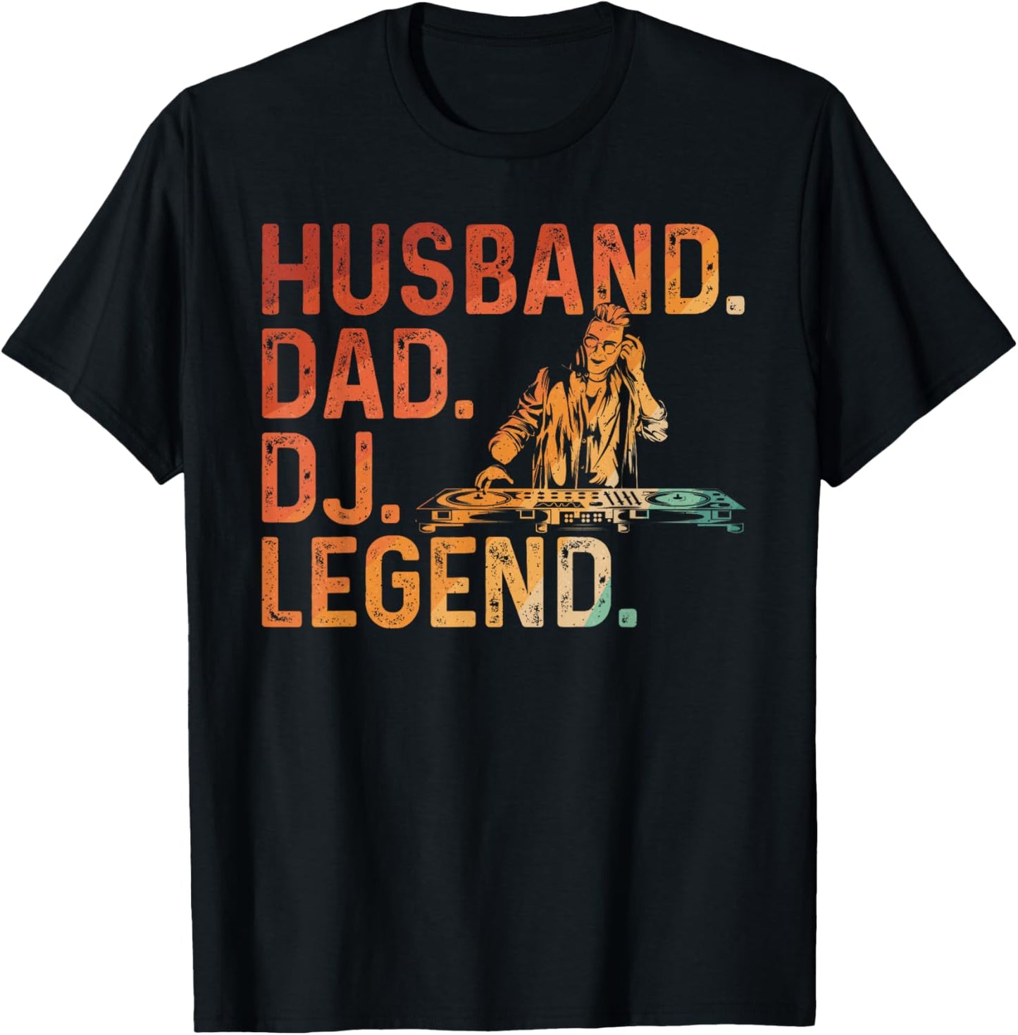 DJ Art For Husband Dad Music Producer Disc Jockey Techno DJ T-Shirt - T-Shirt | Black
