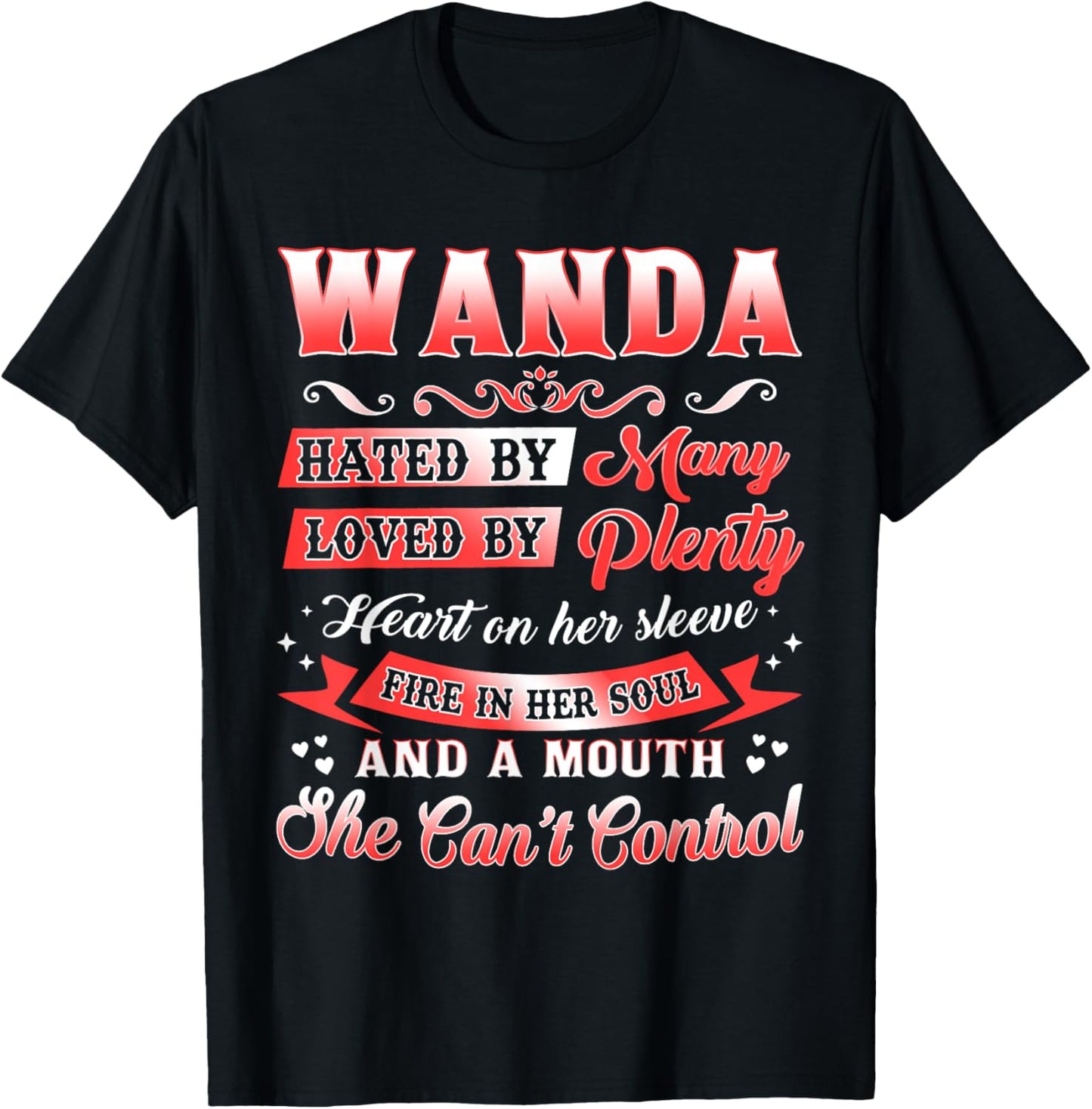 Wanda Name Shirt Personalized Wanda First Name T-Shirt - T-Shirt | Black