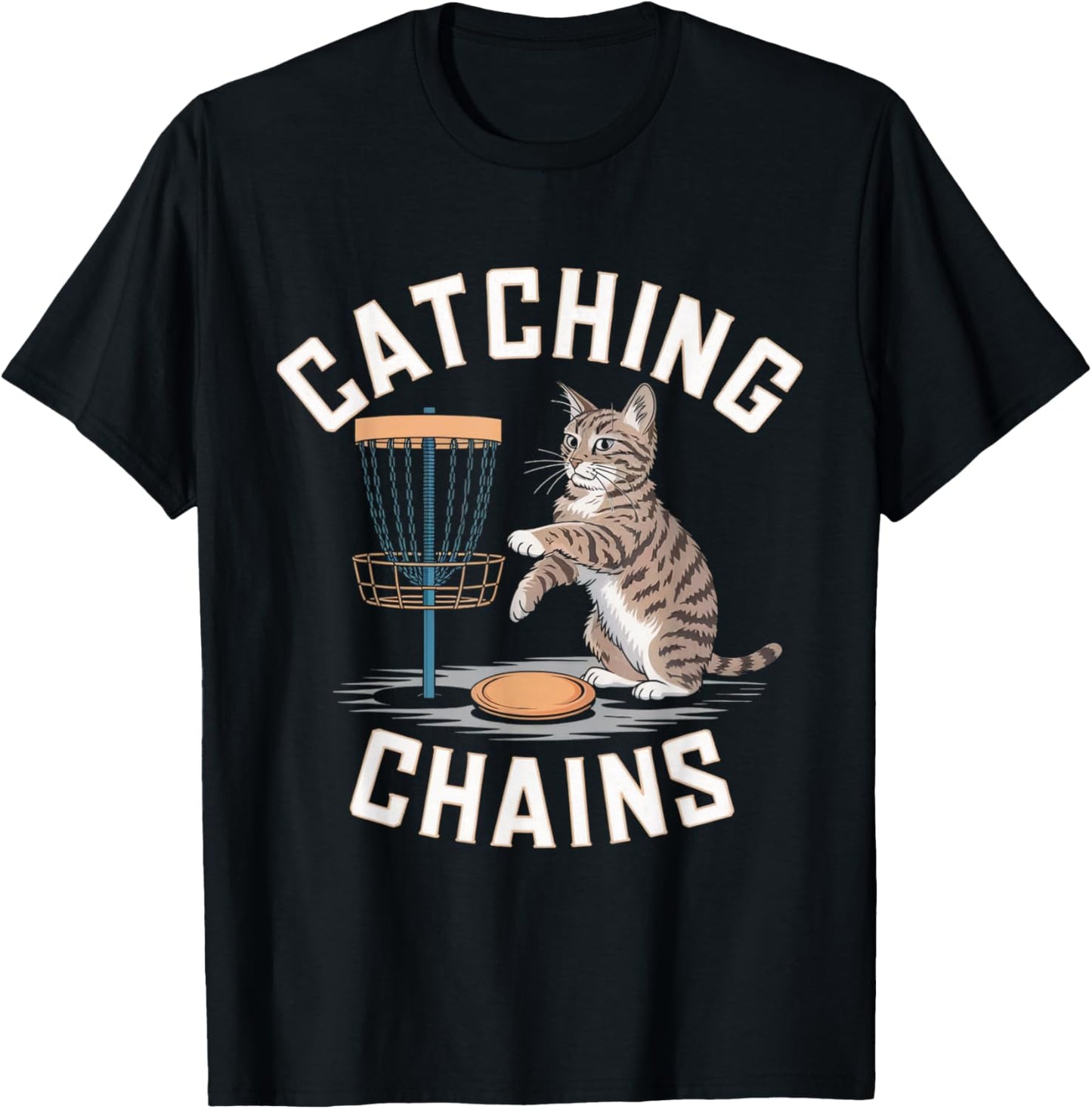 Funny Disc Golf Cat Lover Men Women Disc Golf Player Golfer T-Shirt - T-Shirt | Black
