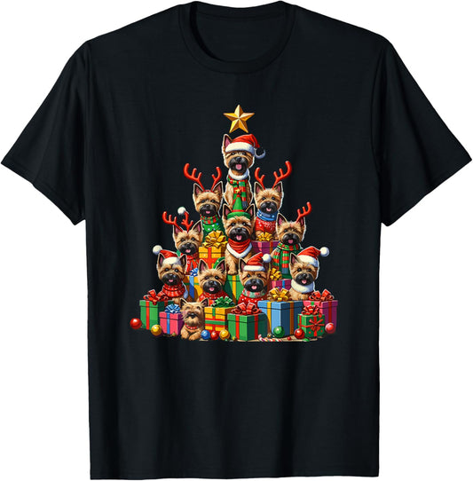 Christmas Tree Cairn Terrier Terriers T-Shirt - T-Shirt | Black