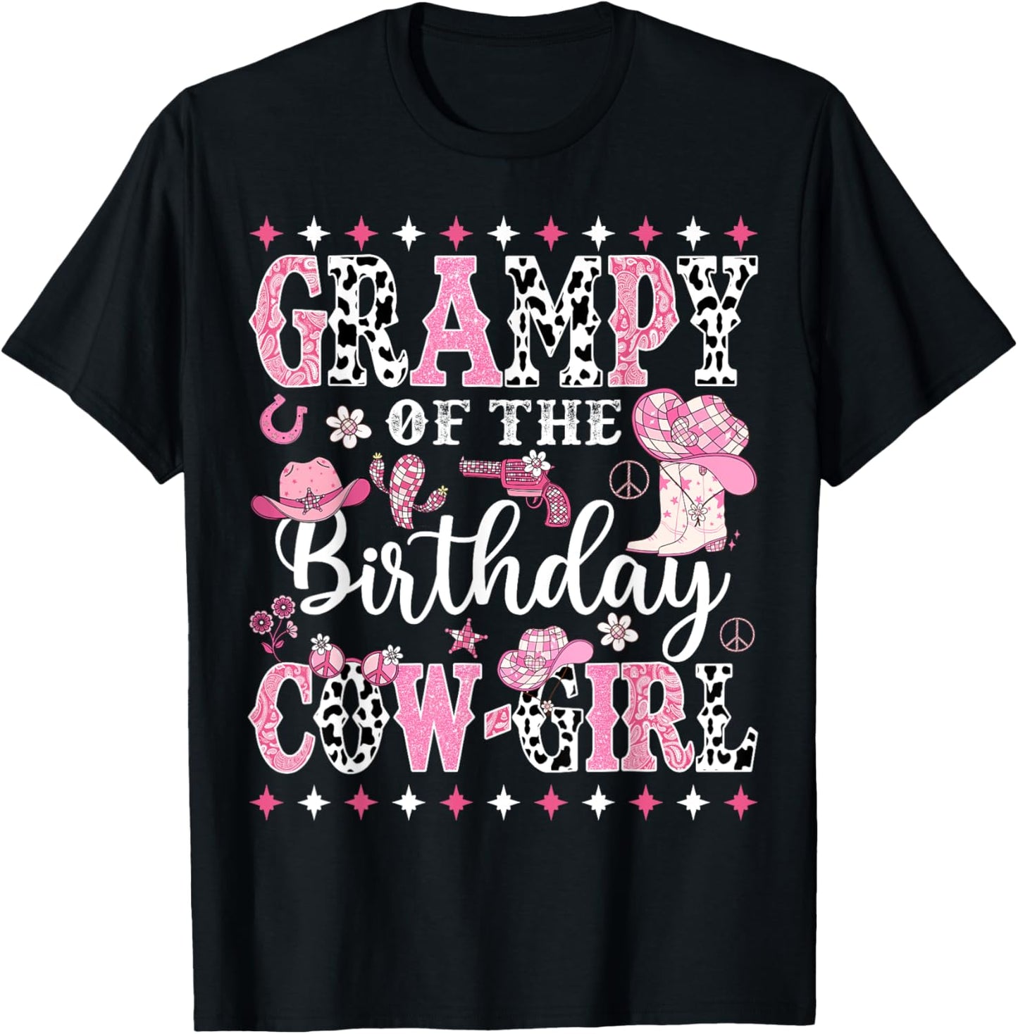 Grampy Of The Birthday CowGirl Rodeo CowGirl Birthday T-Shirt - T-Shirt | Black