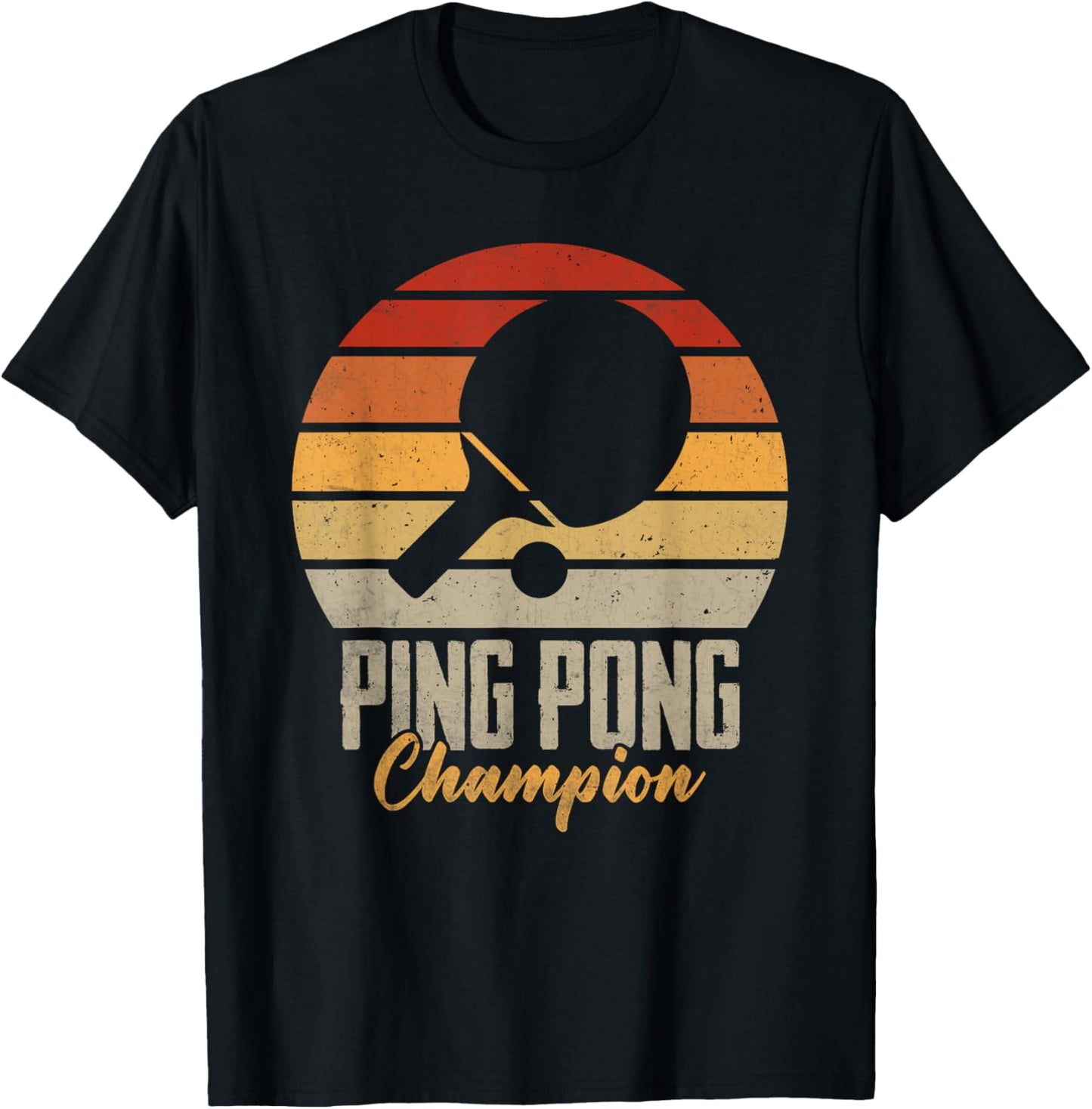 Ping Pong Champion Vintage Table Tennis Player Funny T-Shirt - T-Shirt | Black