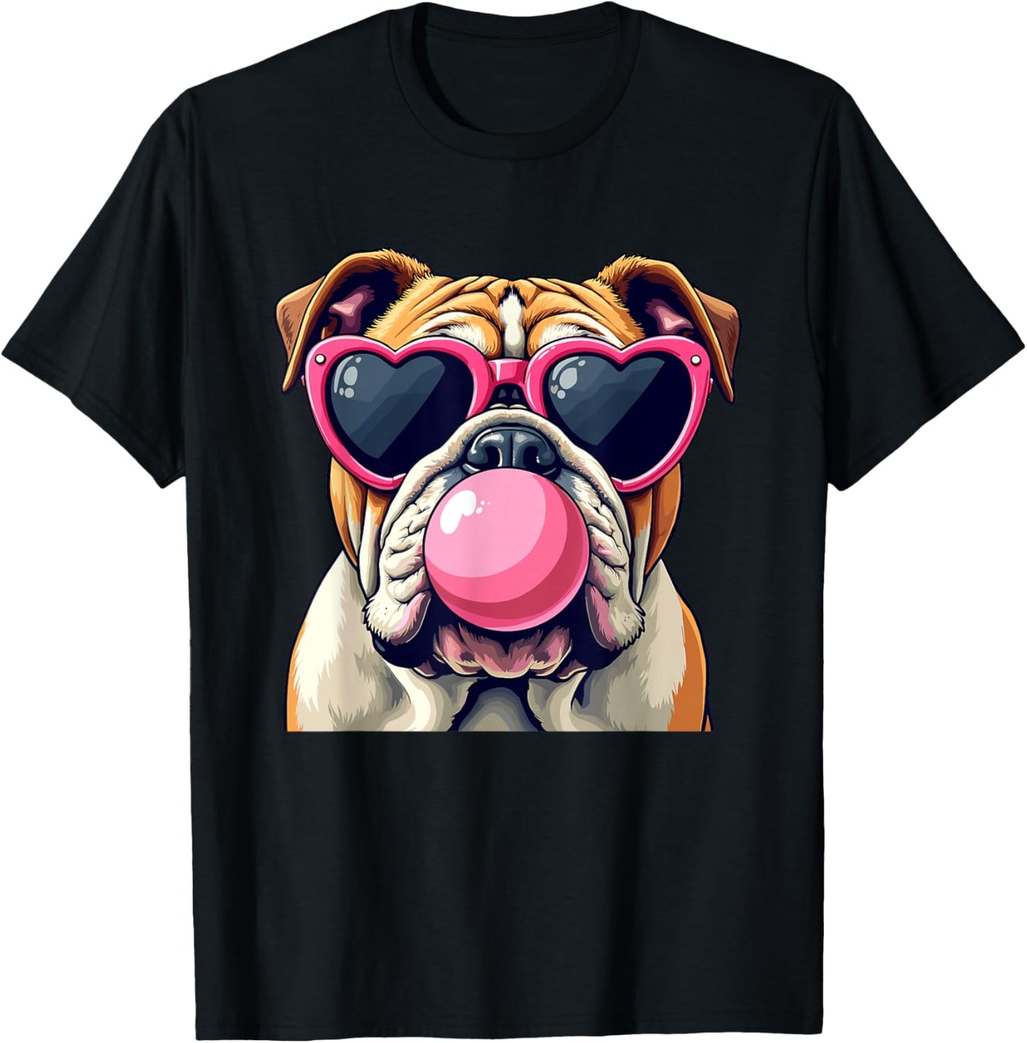 Bulldogs Preppy Mascot Bulldogs Blowing Bubble Girly Mama T-Shirt - T-Shirt | Black