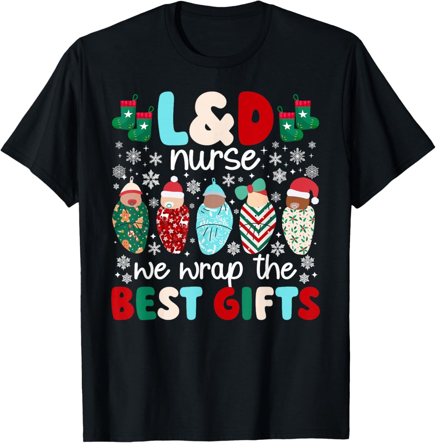 Christmas L&D Nurse Xmas Party Labor And Delivery Nurse T-Shirt - T-Shirt | Black