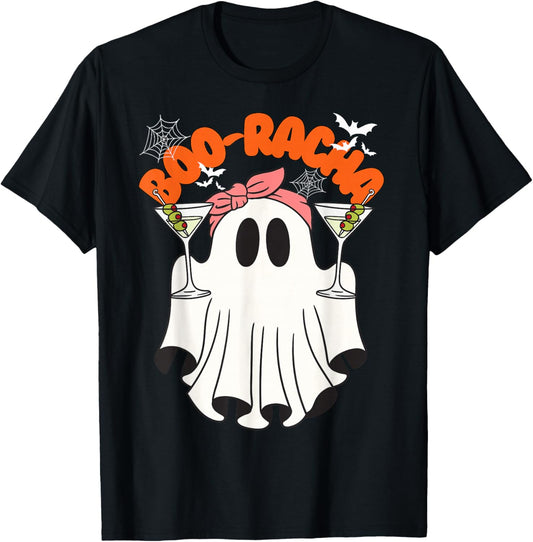 Boo-racha Funny Halloween Ghost Drinking Margarita Boo racha T-Shirt - T-Shirt | Black