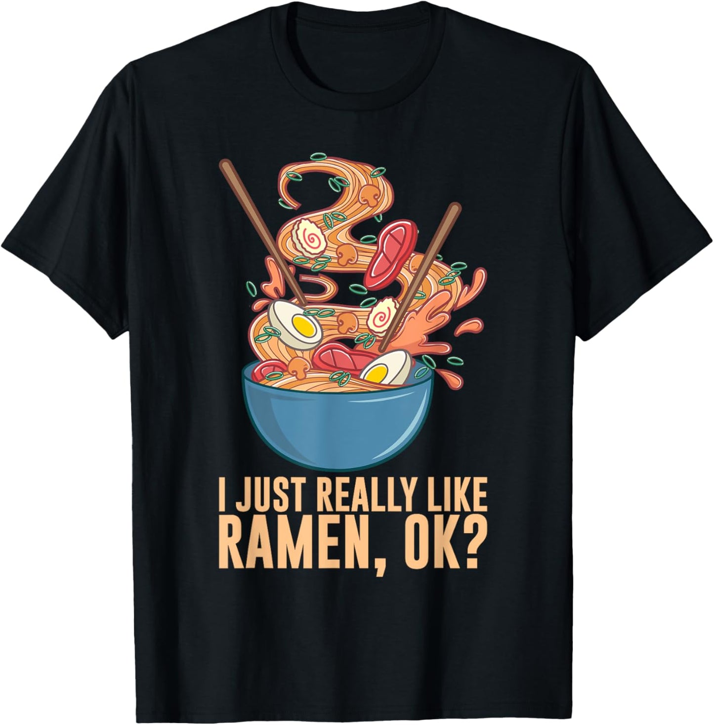Funny Ramen Noodles Art Women Noodle Ramen Lovers T-Shirt - T-Shirt | Black