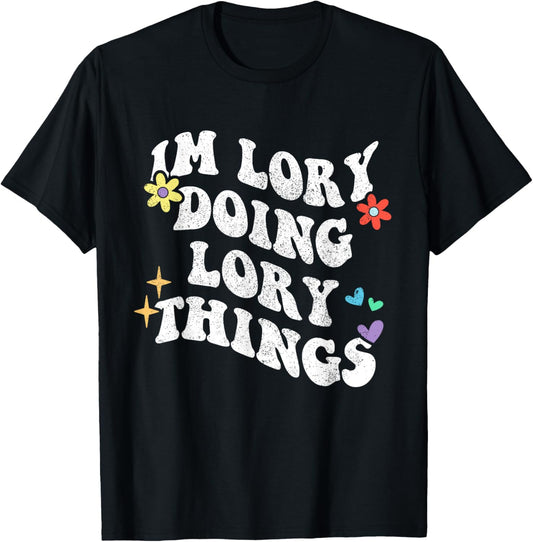Retro Groovy Im Lory Doing Lory Things Funny Mother's Day T-Shirt - T-Shirt | Black