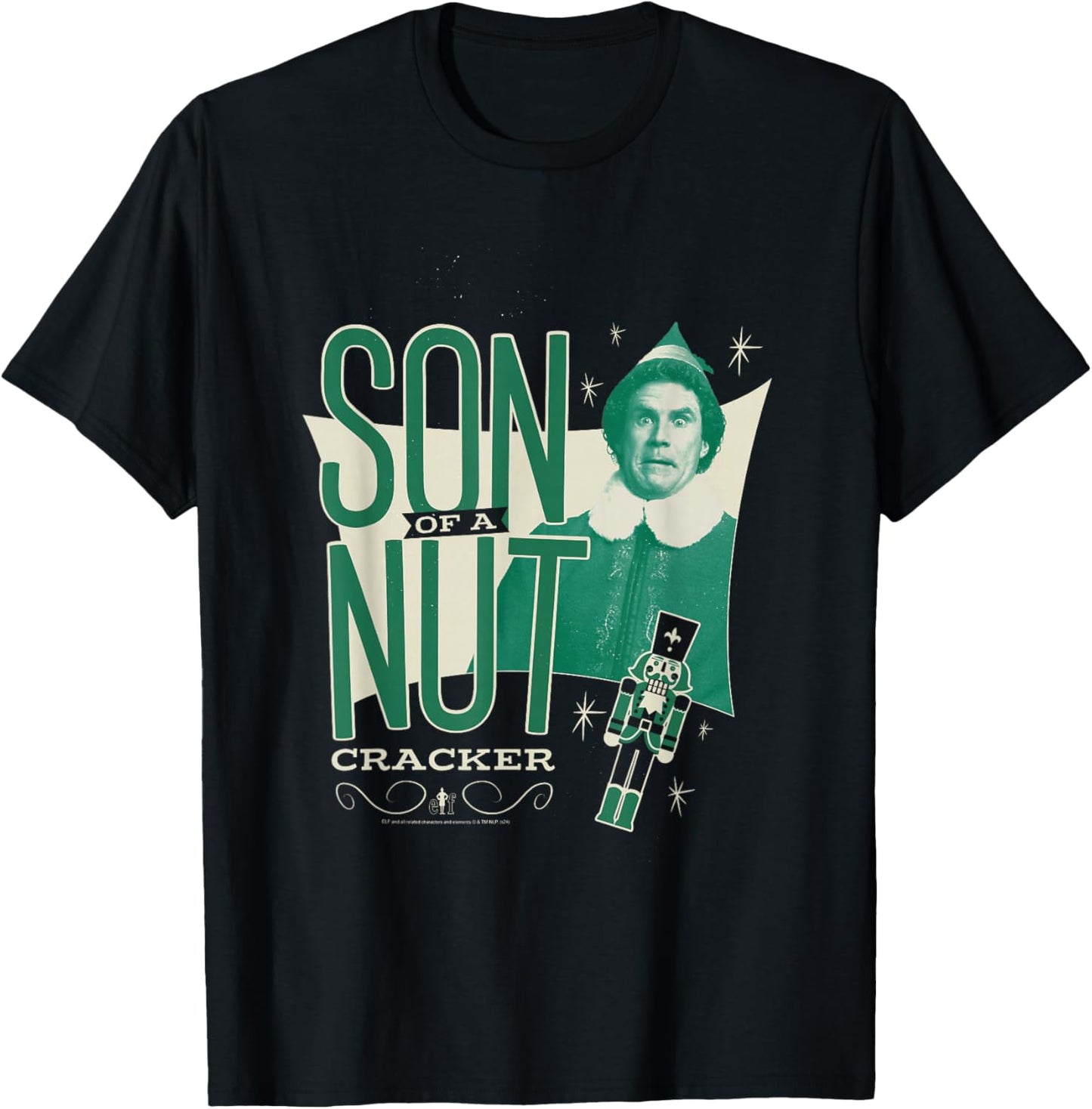 Elf Vintage Buddy Son of a Nutcracker Funny Christmas T-Shirt - T-Shirt | Black