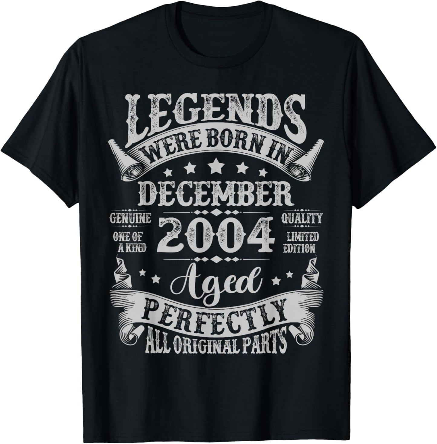 Legend Since December 2004 Vintage Retro 20th Birthday Boys T-Shirt - T-Shirt | Black