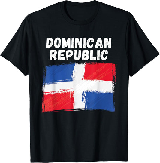 Dominican Republic Flag Grunge Vintage Dominican Flag T-Shirt - T-Shirt | Black