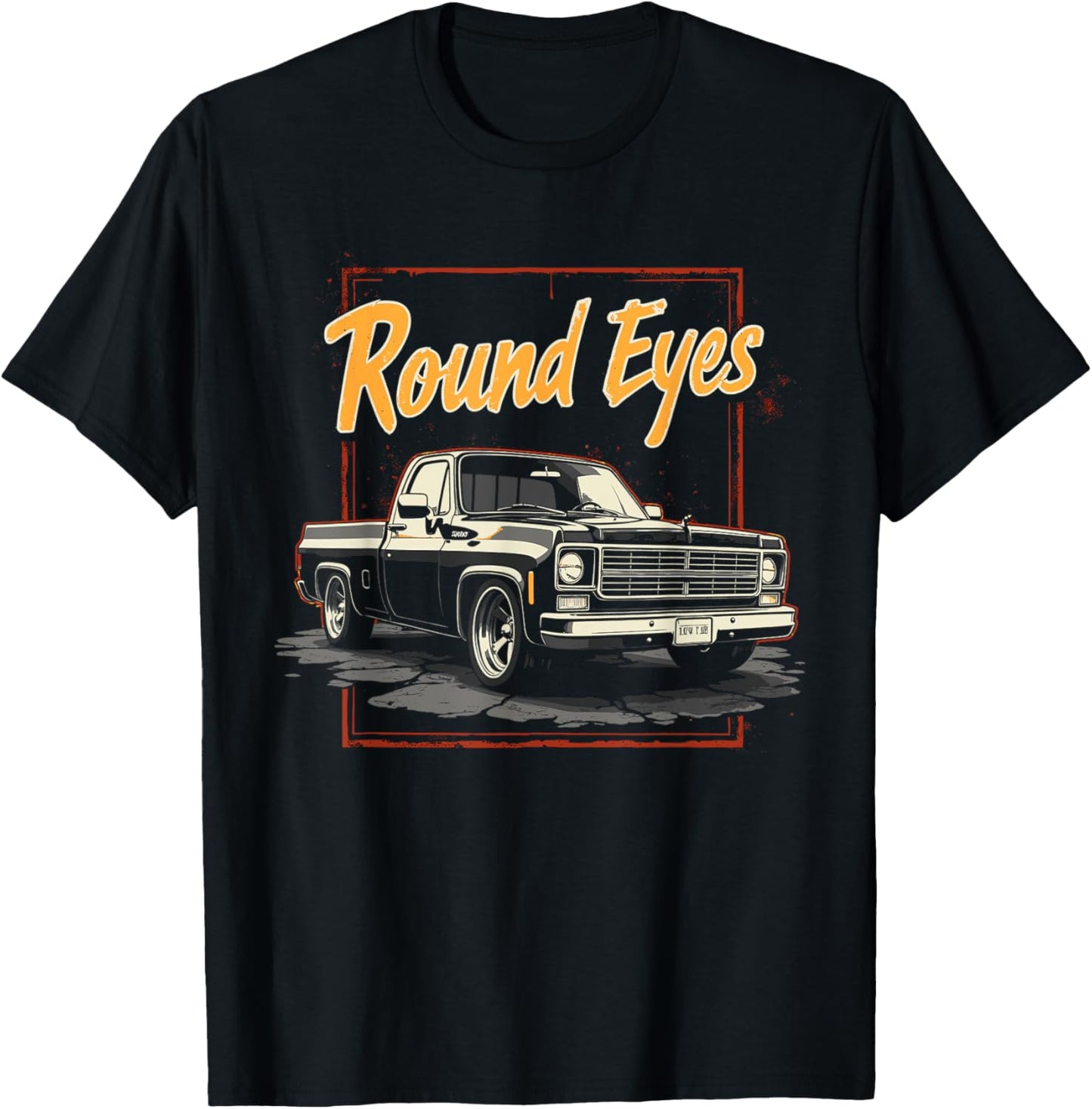 Squarebody Truck Retro Round Eyes C10/K10 Square body Truck T-Shirt - T-Shirt | Black