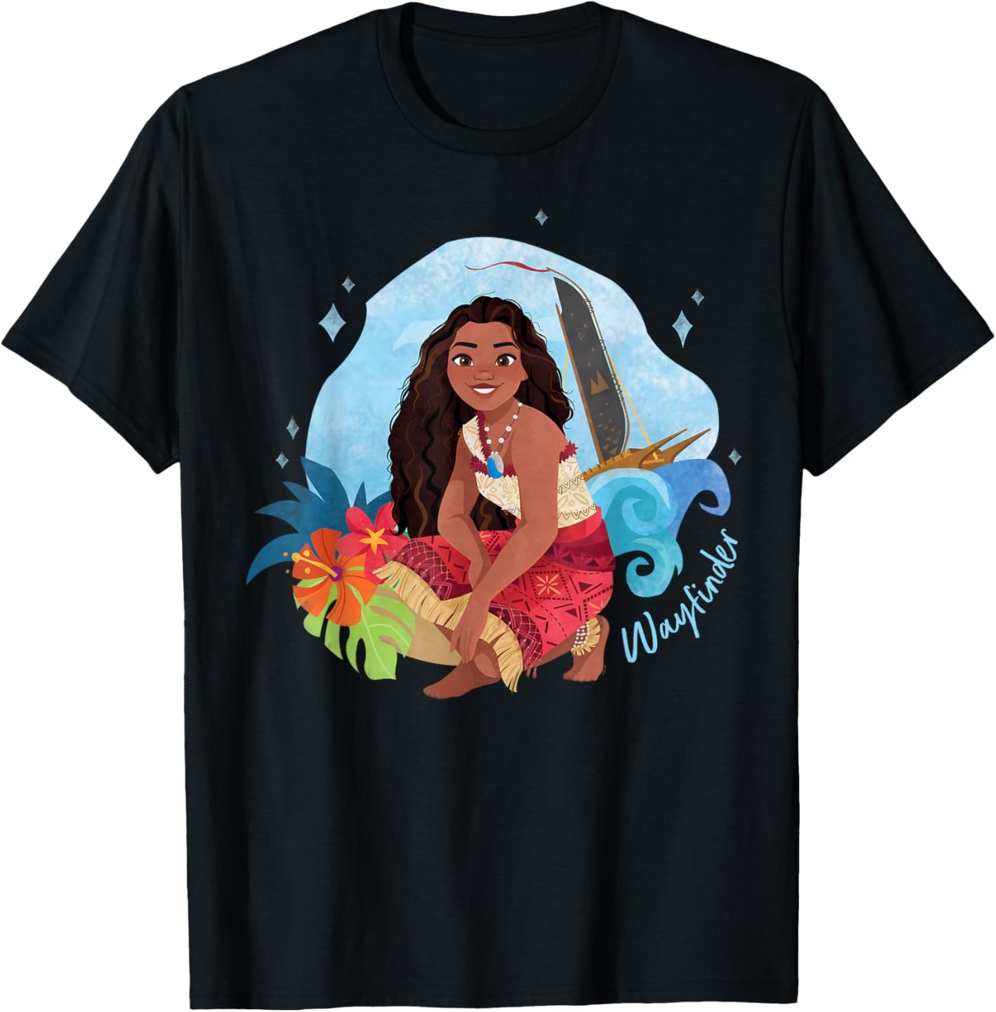 Disney Moana 2 Island Art Wayfinder Moana T-Shirt - T-Shirt | Black