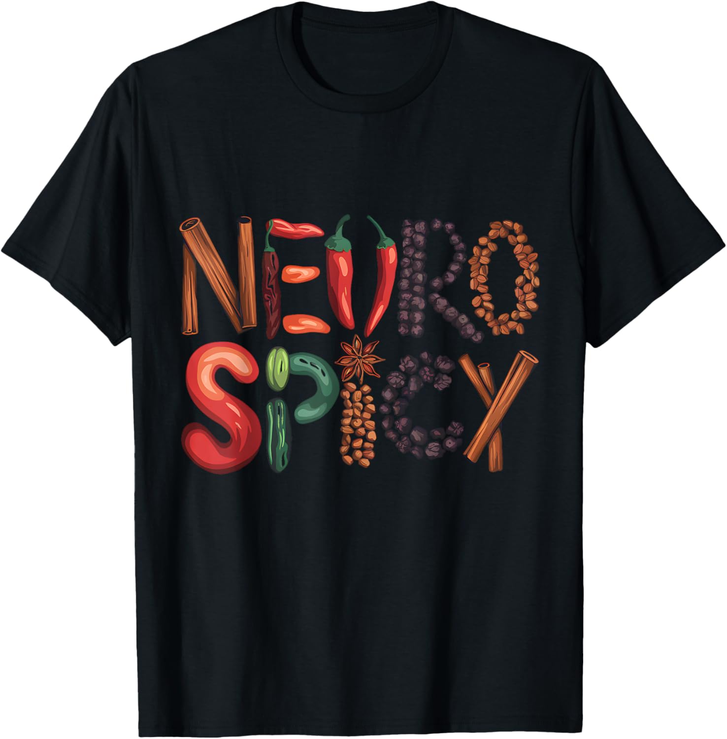 Neurodivergent SPED Teacher Autism Neurotypical Neuro Spicy T-Shirt - T-Shirt | Black
