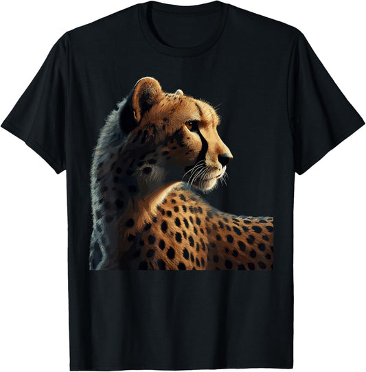 Leopard Cheetah Tiger Leopard Face Lion Cat T-Shirt - T-Shirt | Black