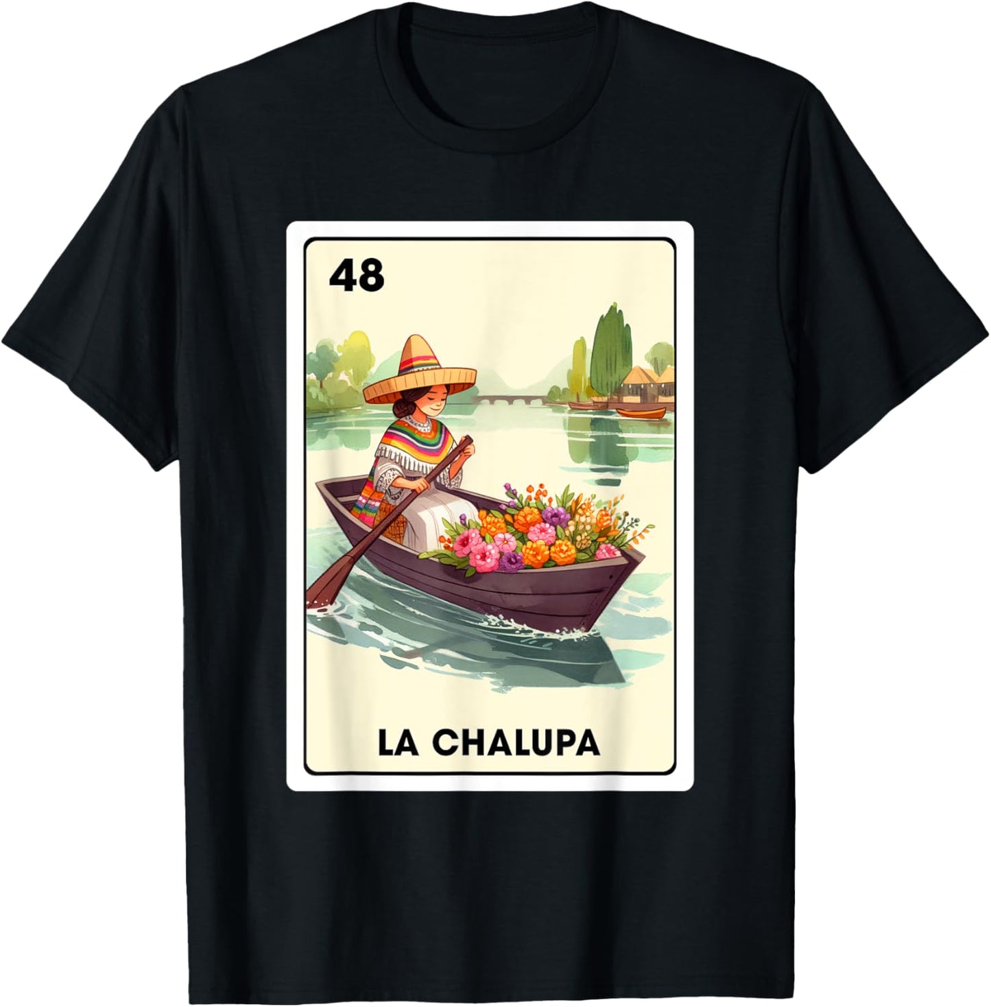 Mexican Slang The Boat La Chalupa Mexican Bingo Card T-Shirt - T-Shirt | Black