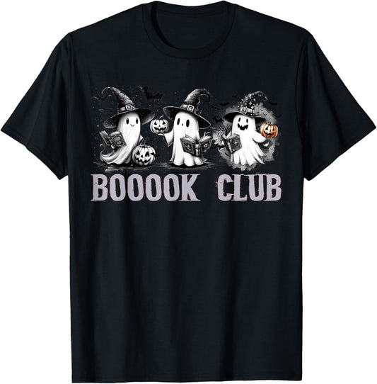 Boo Ghost Books Book Club Halloween Women School Teacher T-Shirt - T-Shirt | Black