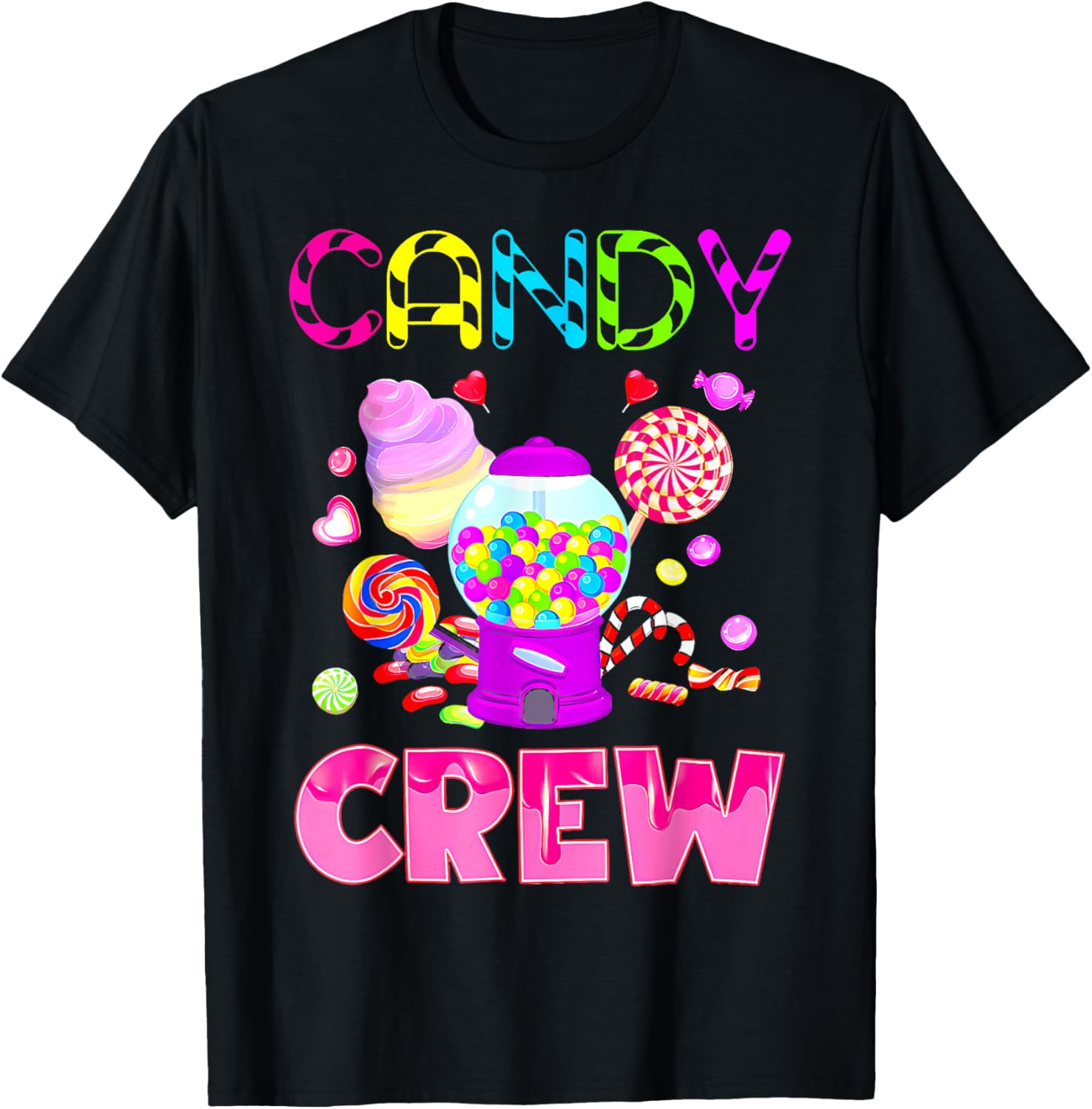 Candy Land Costume Women Candy Crew Sweetie Candy Squad T-Shirt - T-Shirt | Black