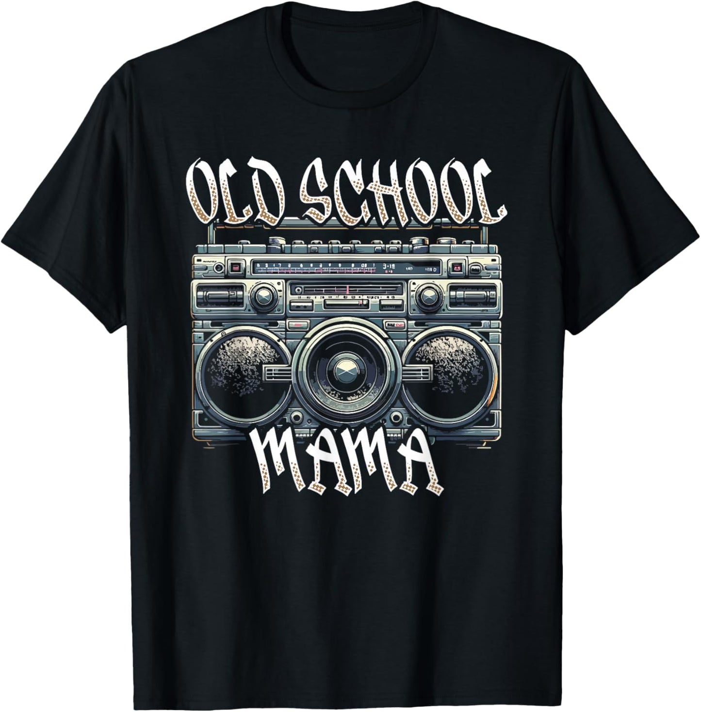 Old School Mama Iconic Music Fan Style T-Shirt - T-Shirt | Black