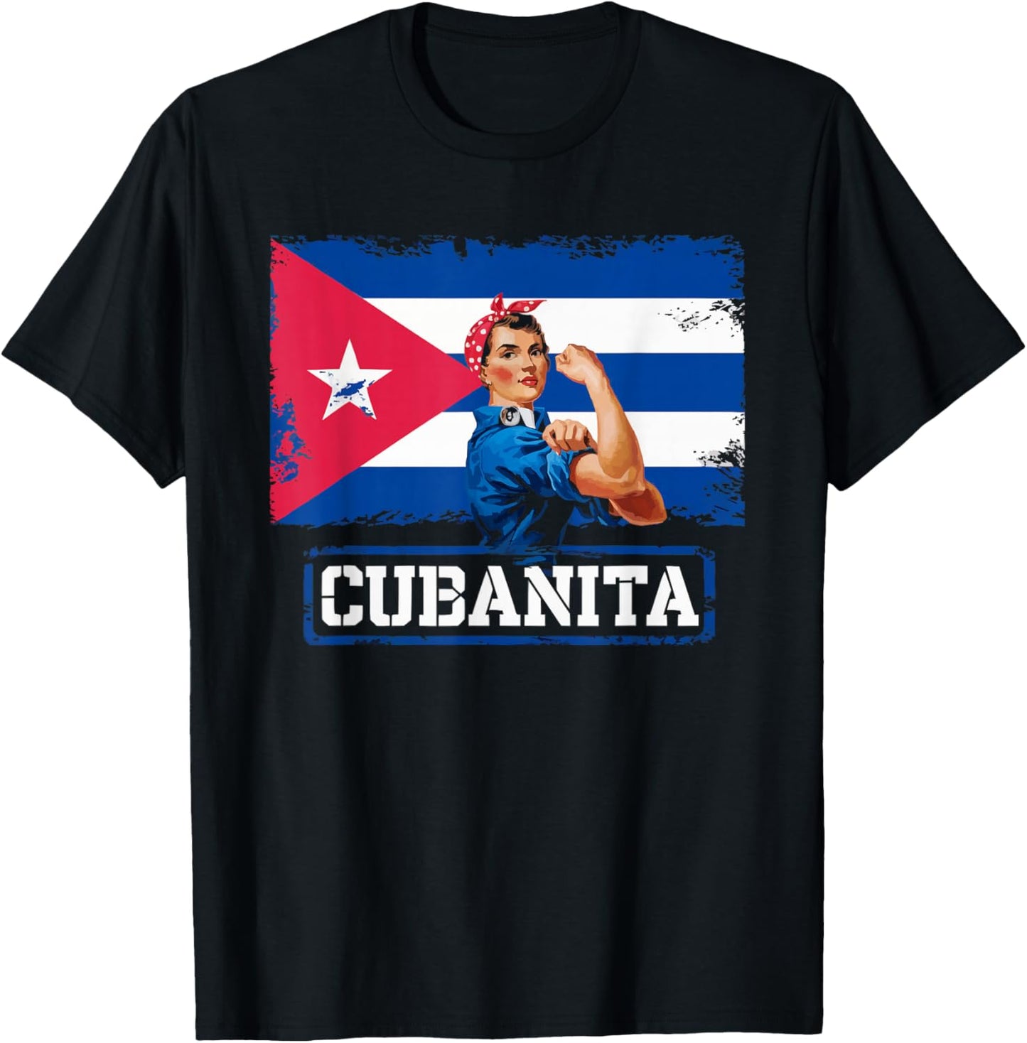 Cubanita I Love Cuba Cuban Pride Cuban Women Cuban Flag T-Shirt - T-Shirt | Black