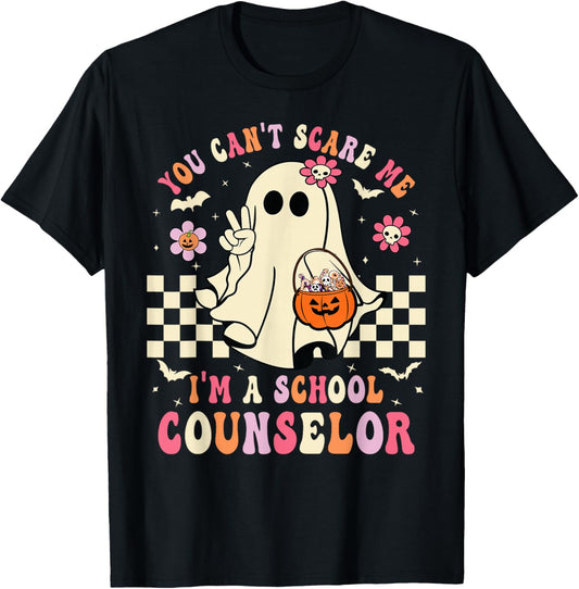 You Can't Scare Me I'm A School Counselor Halloween Women T-Shirt - T-Shirt | Black