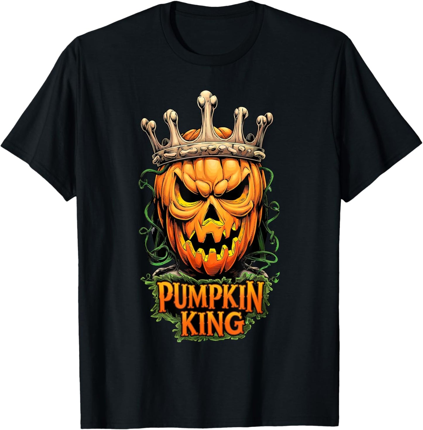 Pumpkin King Halloween Scary Evil Happy Halloween T-Shirt - T-Shirt | Black