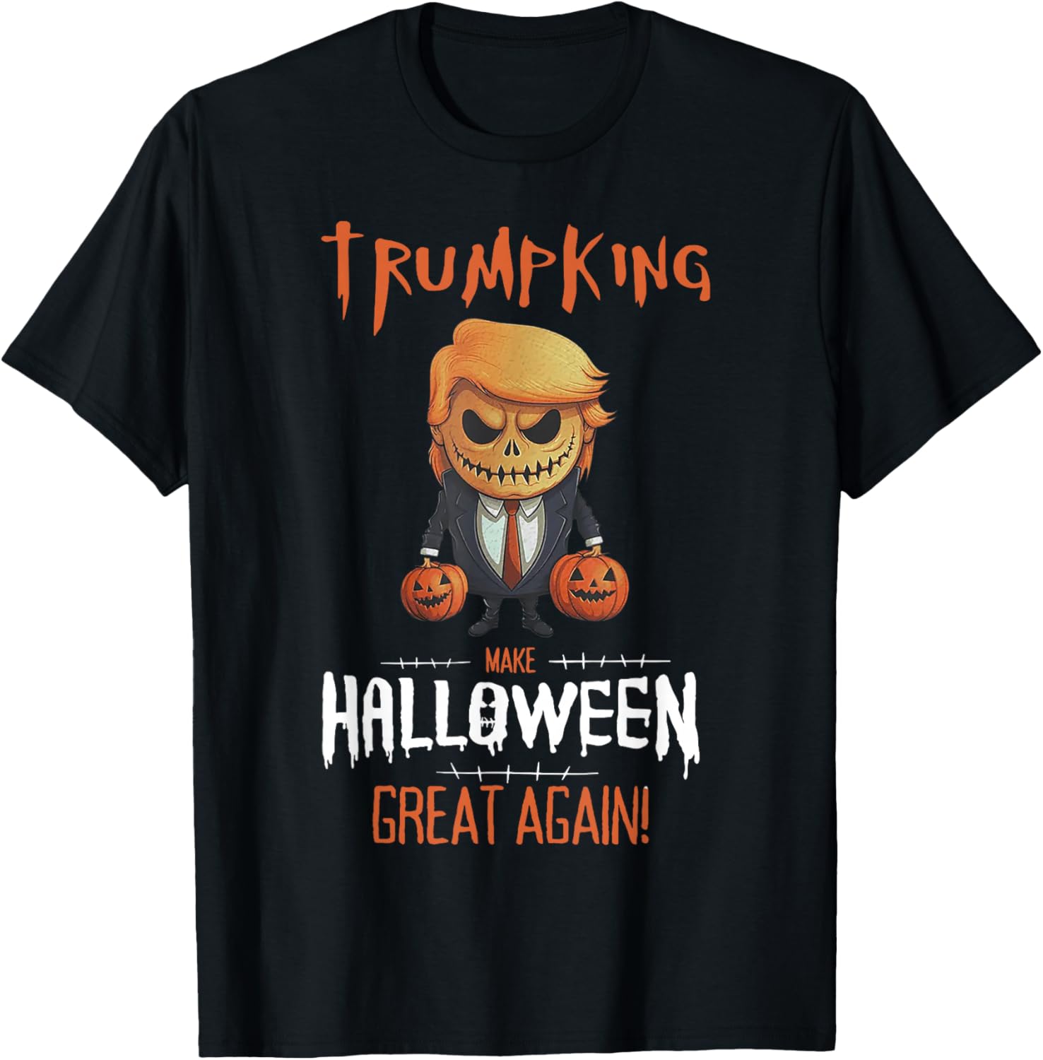 Trump Pumpkin Make Halloween Great Again T-Shirt - T-Shirt | Black