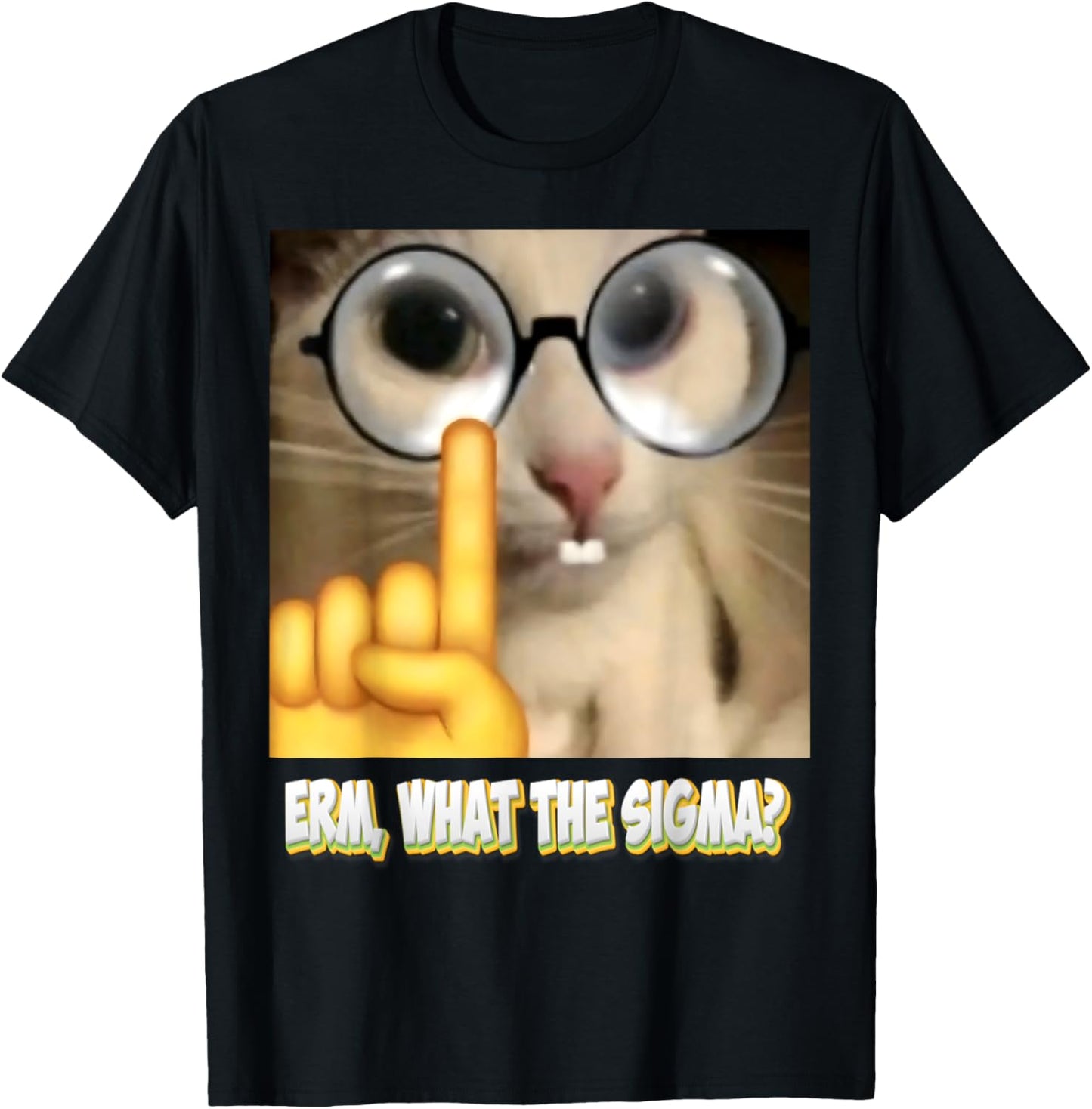 Cat Funny Erm, What the Sigma? Cat Meme Funny Women T-Shirt - T-Shirt | Black