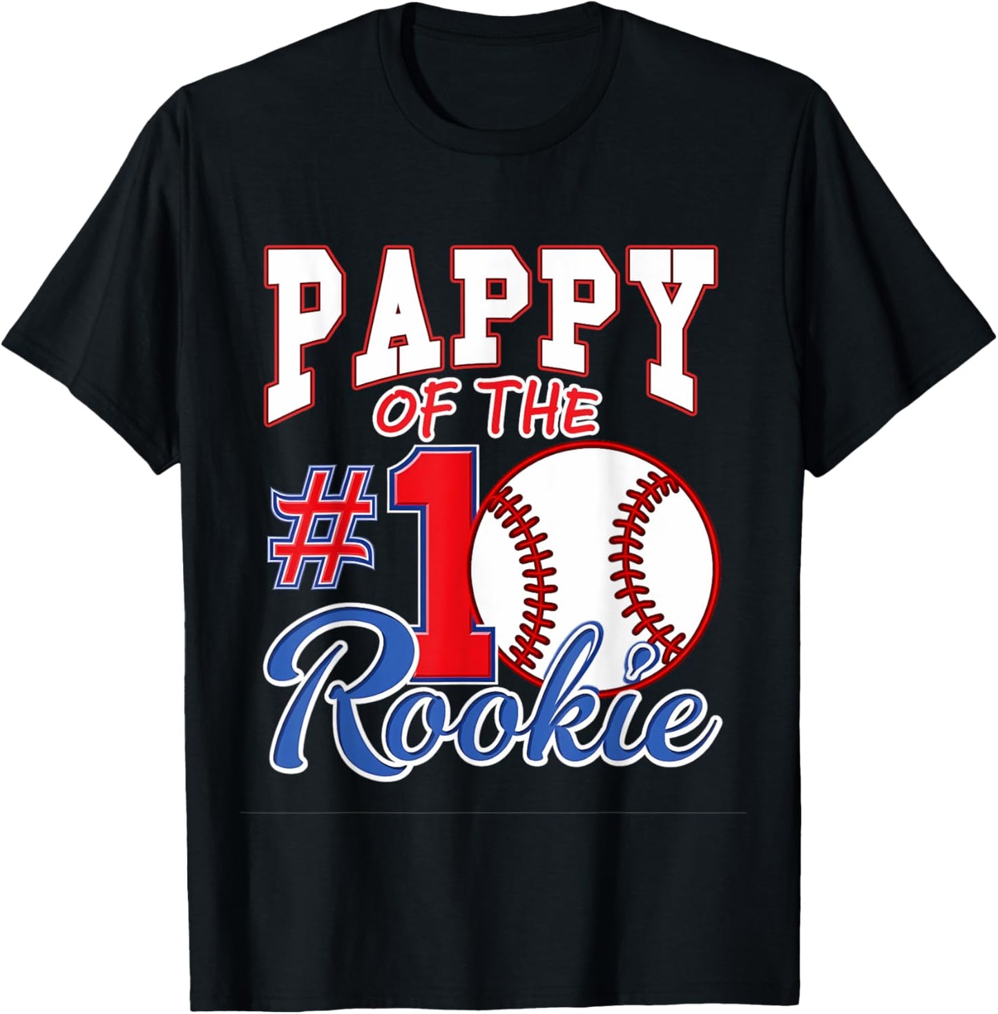 Retro Grandpa Pappy Of The Number 1 Rookie Baseball T-Shirt - T-Shirt | Black