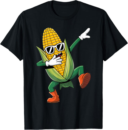 Dabbing Corn Cob | Dancing Corn Farm Farmer T-Shirt - T-Shirt | Black