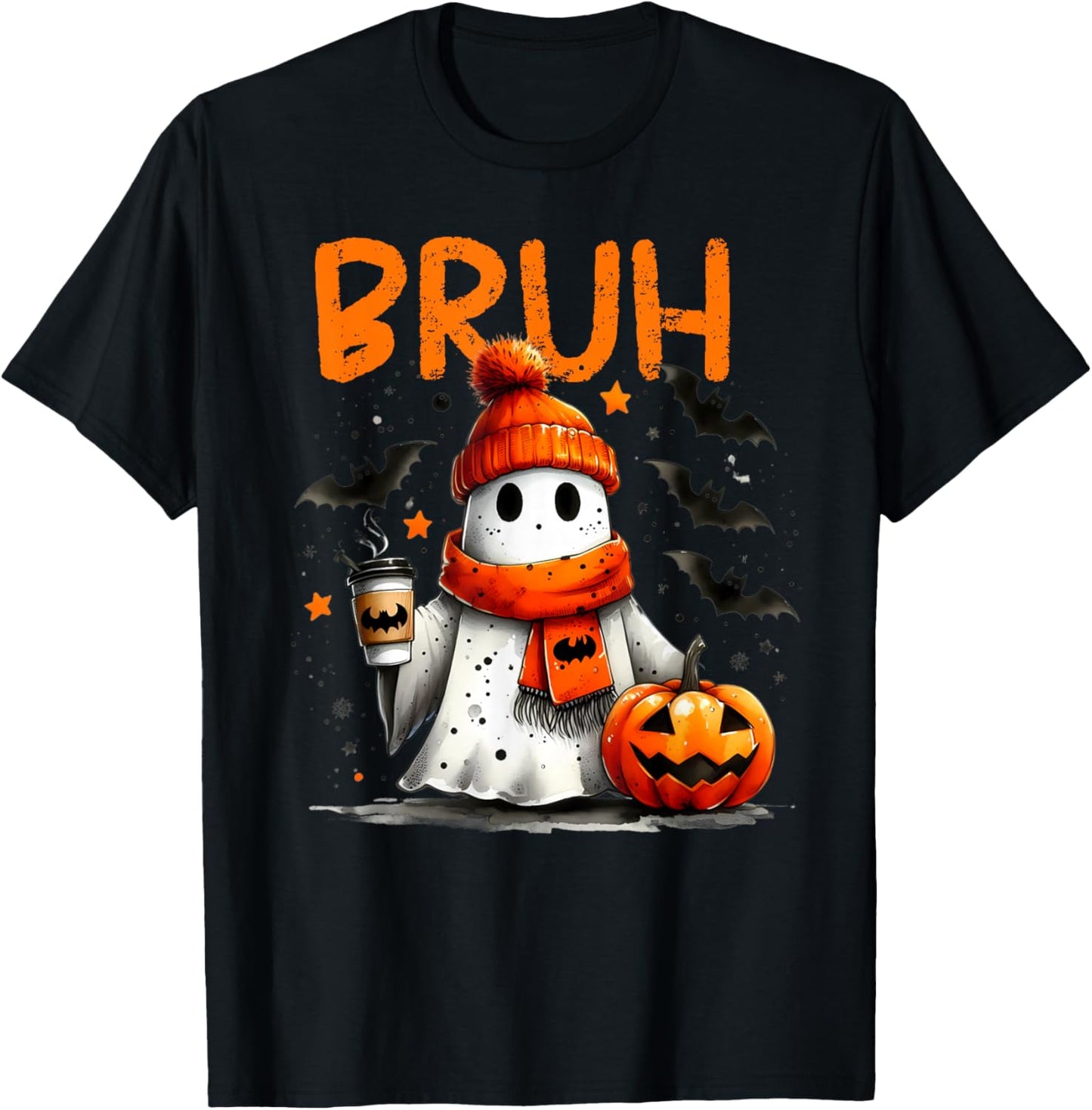 Halloween Bruh Crew Boo Ghost Kid Girl Boy Toddler Funny Bro T-Shirt - T-Shirt | Black