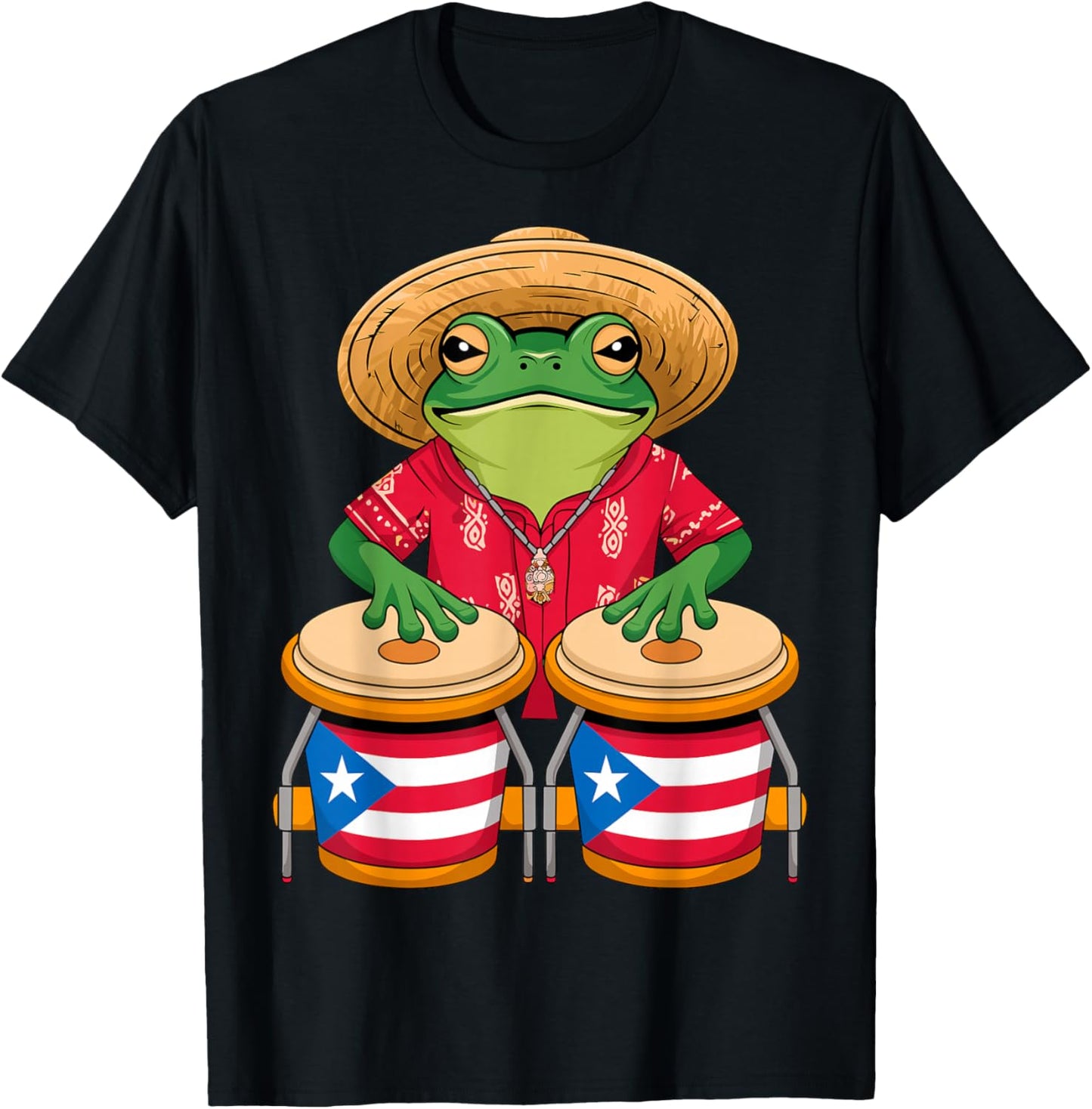 Magical and Funny Puerto Rican Gifts Frog Coqui Taino Boricua Puerto Rico Flag - -Adult, Small, Black, Short Sleeve, Cotton Blend, , Classic Fit, Imported T-Shirt - T-Shirt | Black