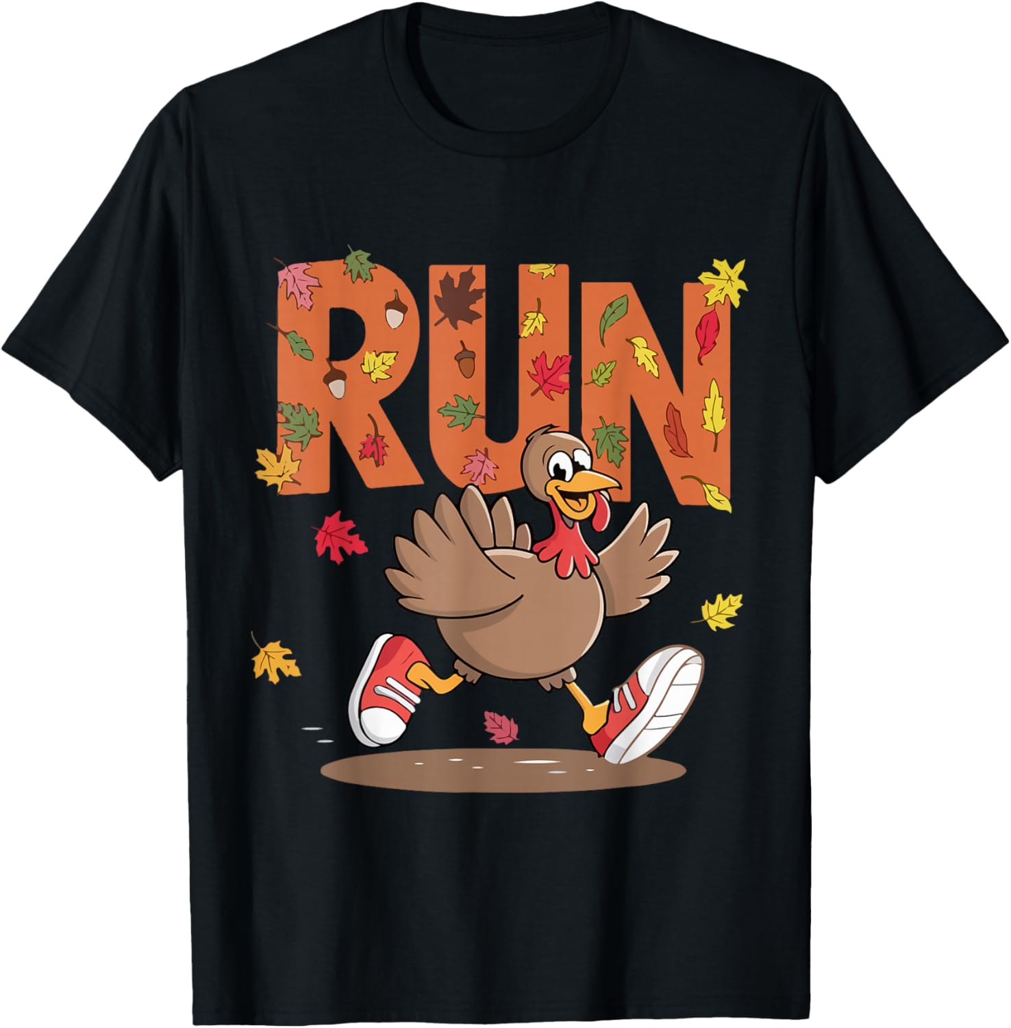 Turkey Run Costume Thanksgiving Running Turkey Trot T-Shirt - T-Shirt | Black