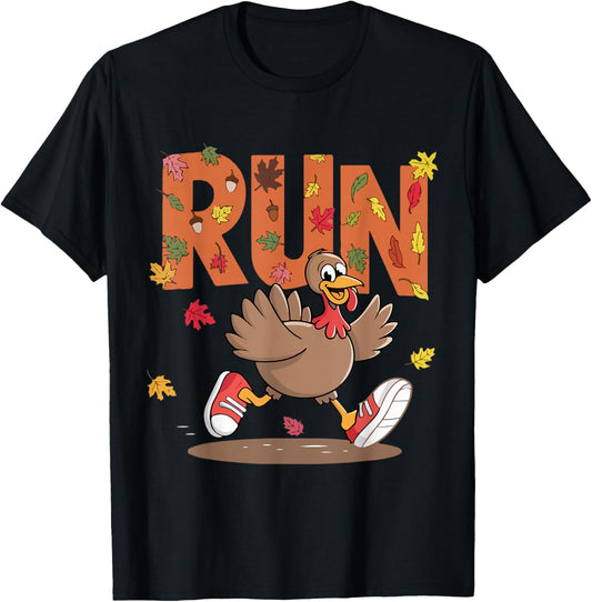 Turkey Run Costume Thanksgiving Running Turkey Trot T-Shirt - T-Shirt | Black