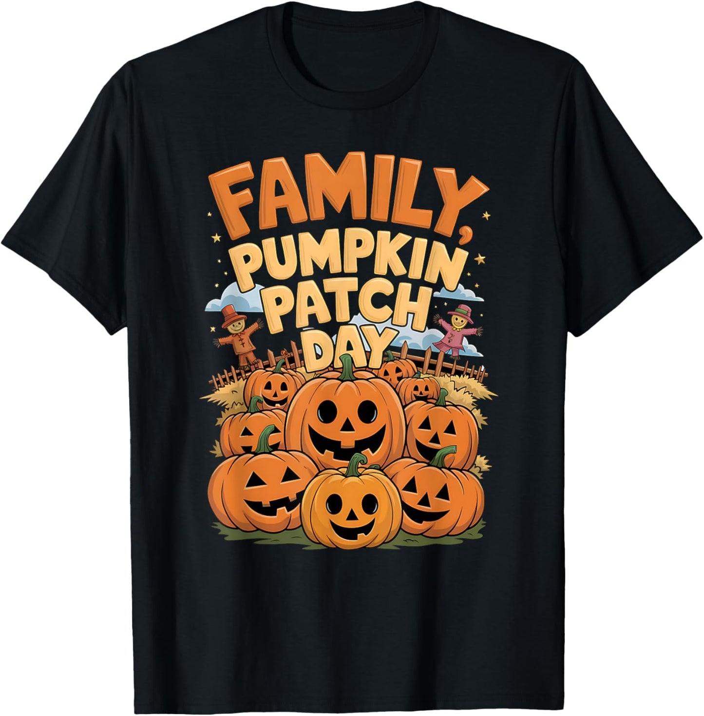 Matching Family Adventure Fun Family Pumpkin Patch Day T-Shirt - T-Shirt | Black