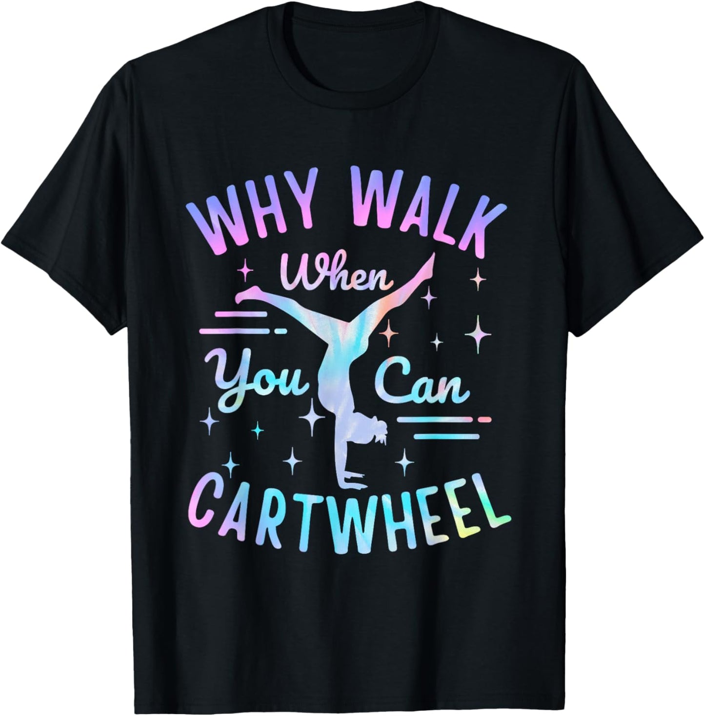 Gymnastics Art For Girls Women Tie Dye Cartwheel Gymnast T-Shirt - T-Shirt | Black