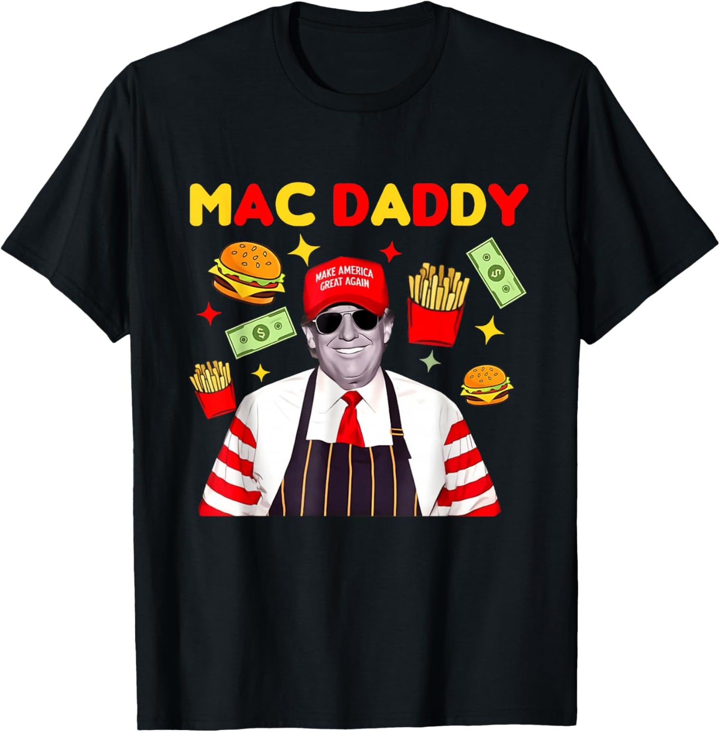 Trump Mac Daddy - Black - Small - Short Sleeve - Classic Fit - Cartoon Theme - All Seasons T-Shirt - T-Shirt | Black