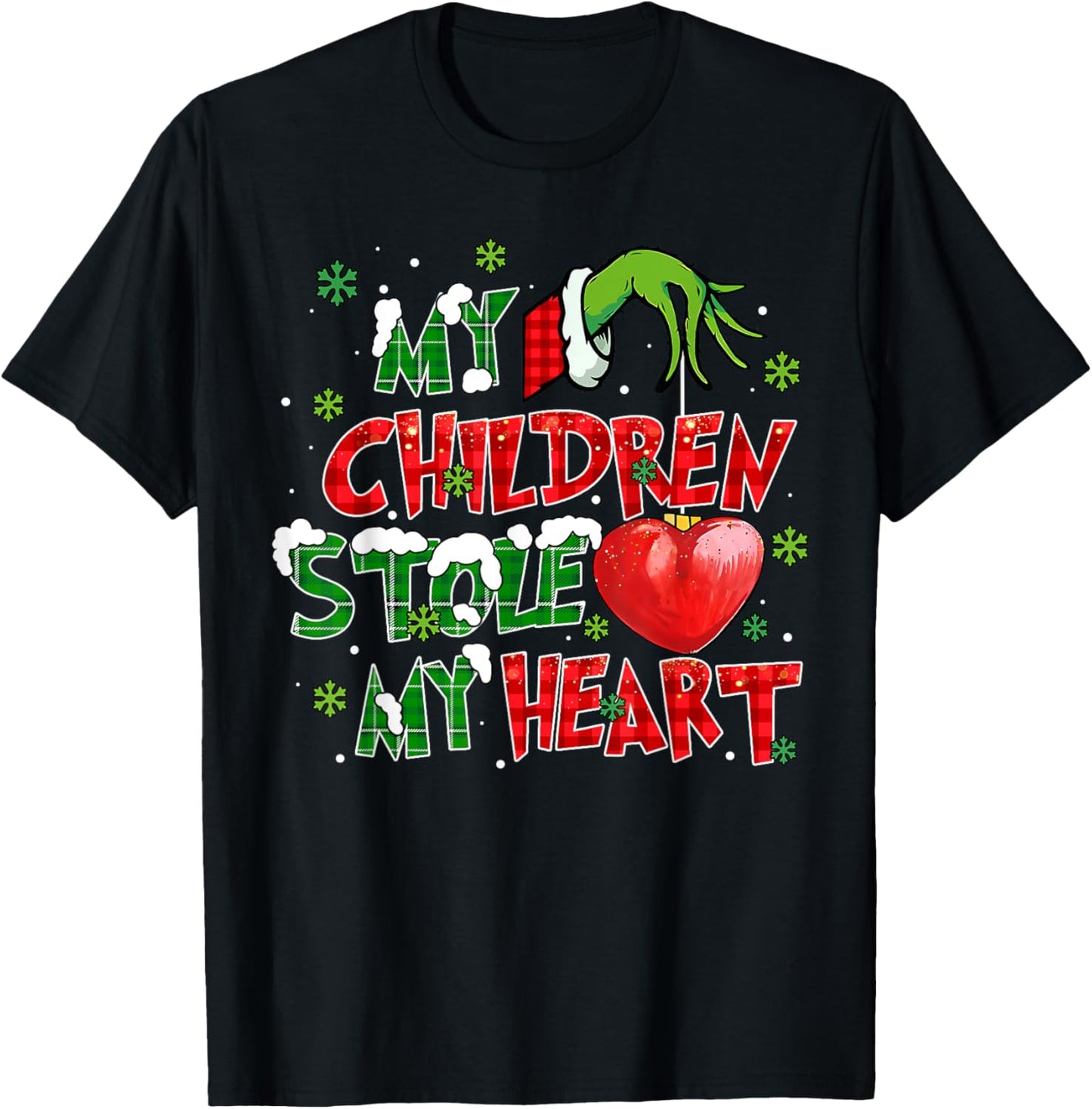 My Children Stole My Heart Xmas Christmas Holiday Teacher T-Shirt - T-Shirt | Black