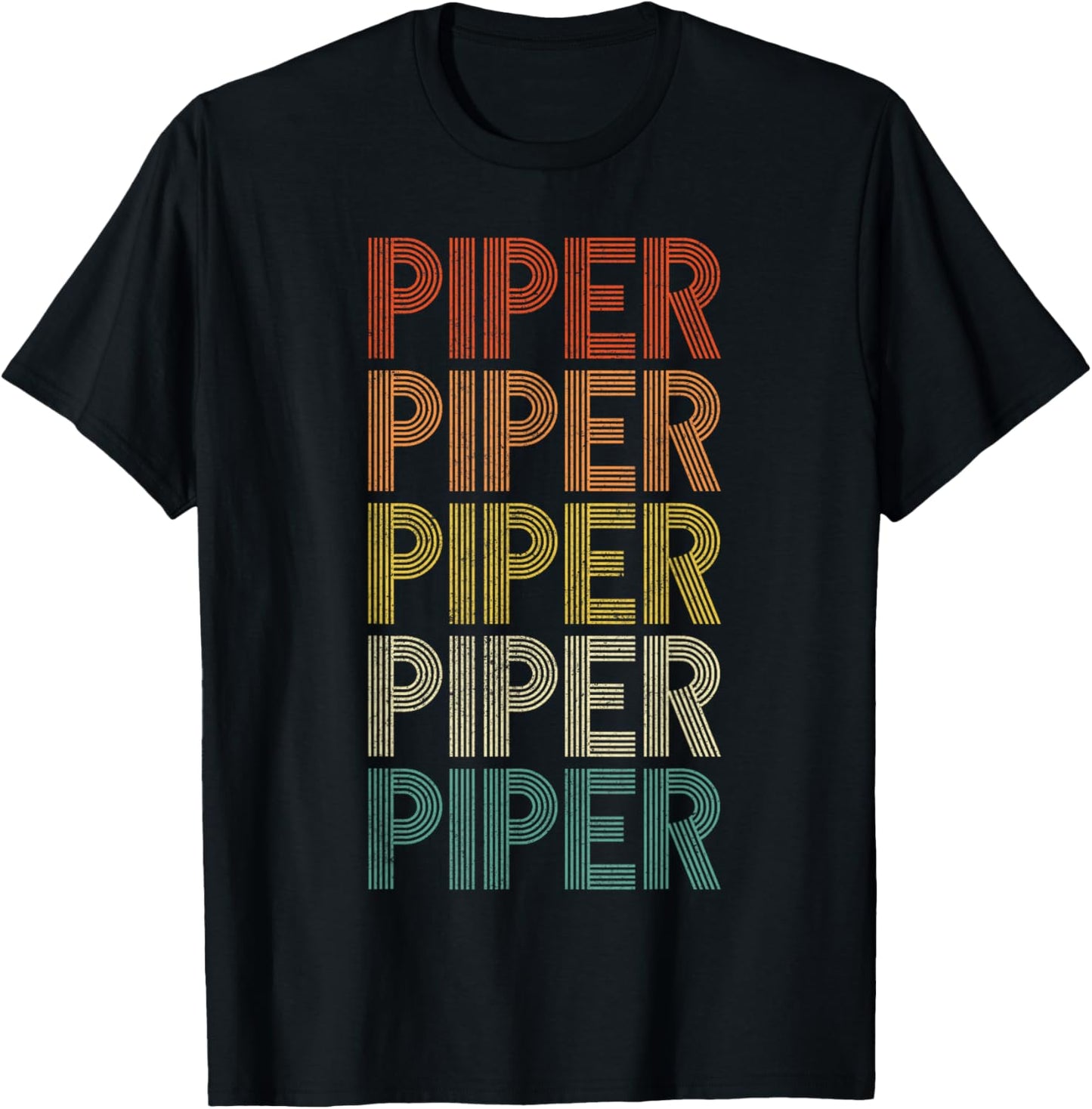 Piper Vintage Retro T-Shirt - T-Shirt | Black