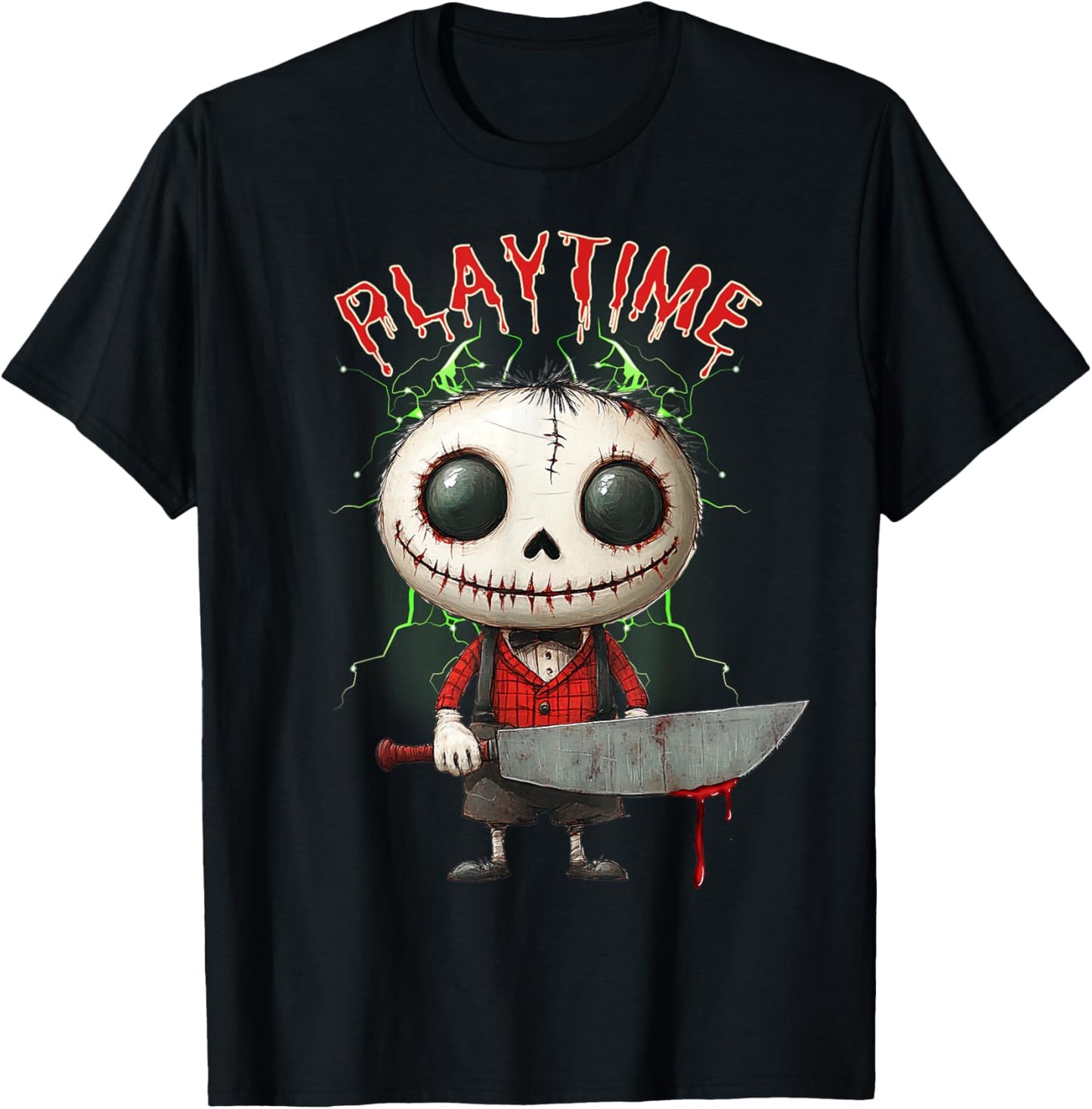 Creepy Playtime Spooky Horror Character Halloween Design T-Shirt - T-Shirt | Black
