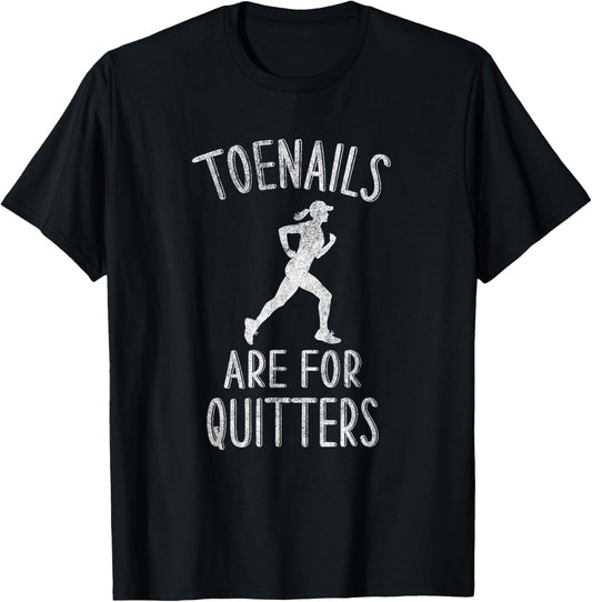 Funny Female Runner Toenails Joke Running Enthusiasts T-Shirt - T-Shirt | Black