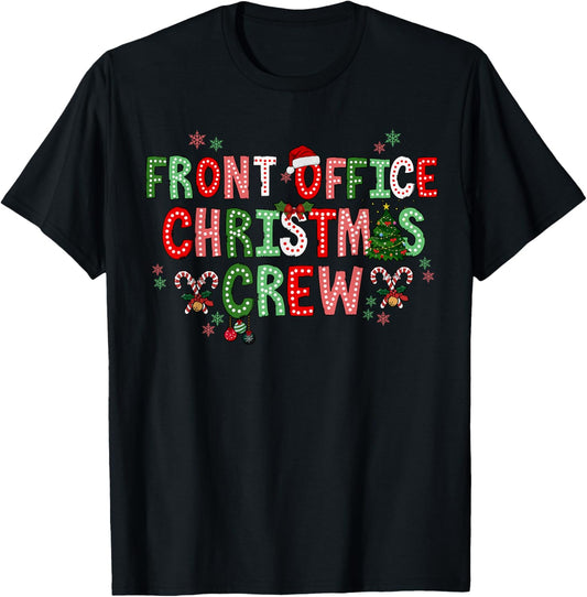 Front Office Squad Christmas Office Staff Admin Medical T-Shirt - T-Shirt | Black