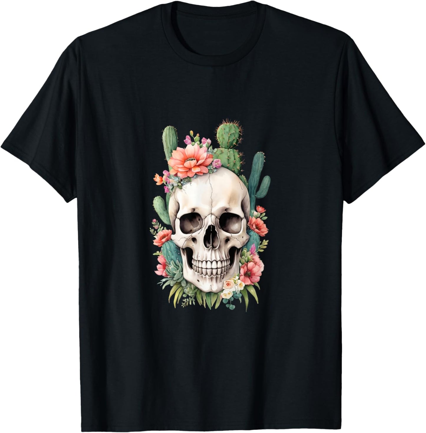 Desert Skull Garden Art T-Shirt - T-Shirt | Black