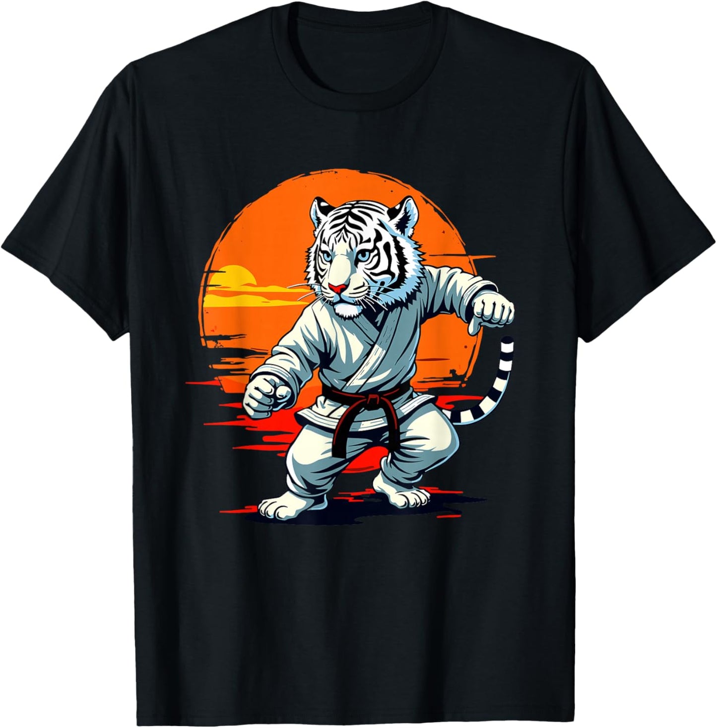 Shotokan Karate Fighter Martial Arts Tiger Funny Karate T-Shirt - T-Shirt | Black